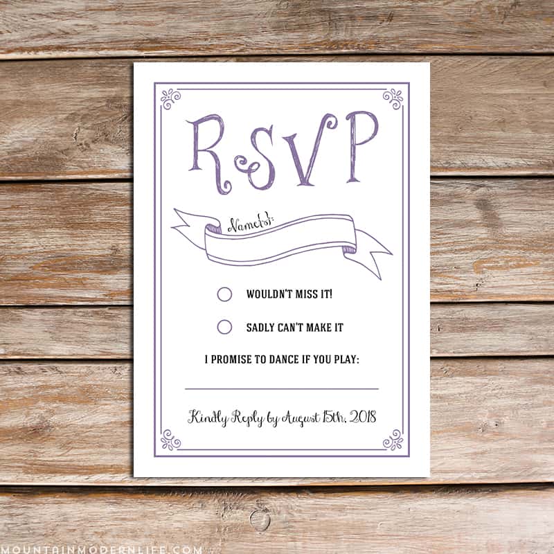 Rsvp Templates Free Printable Printable World Holiday