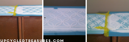 DIY Stenciled Nightstand - Wanting to redo a nightstand or dresser? If so take a look and get inspired! UpcycledTreasures.com