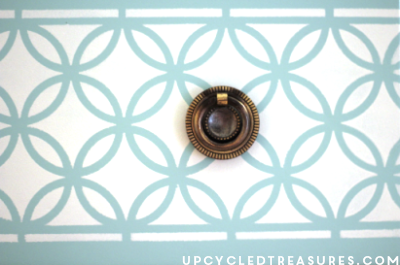 DIY Stenciled Nightstand - Wanting to redo a nightstand or dresser? If so take a look and get inspired! UpcycledTreasures.com