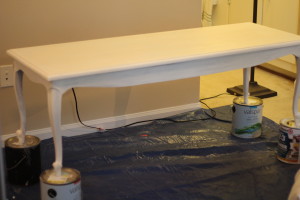 Chalk paint coffee table. Here is my first attempt at homemade chalk paint so I could skip the sanding and get to painting right away! UpcycledTreasures.com