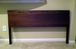 Looking to change up your headboard? Take a look at this awesome DIY Upholstered Headboard with Nailhead Trim! UpcycledTreasures.com