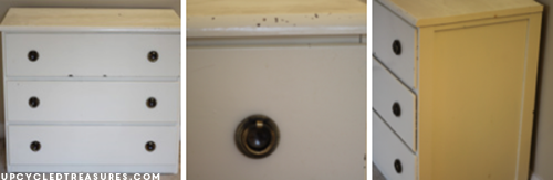 DIY Stenciled Nightstand - Wanting to redo a nightstand or dresser? If so take a look and get inspired! UpcycledTreasures.com