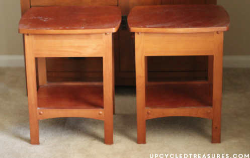DIY Sunbleached Stain Nightstands - Looking for something beachy and outside the box, look no further! UpcycledTreasures.com
