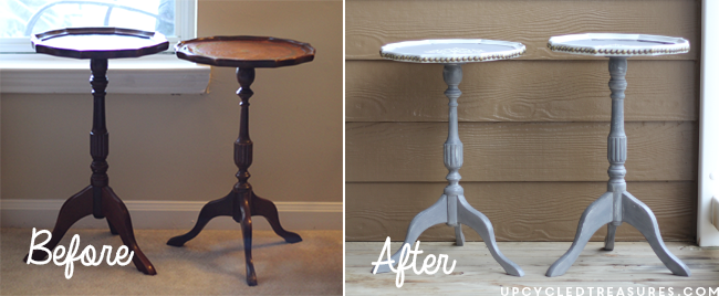 Have plant stands that aren't in the best shape? Check out these detailed updated DIY stenciled plant stands! UpcycledTreasures.com