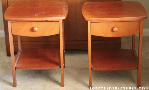DIY Sunbleached Stain Nightstands - Looking for something beachy and outside the box, look no further! UpcycledTreasures.com