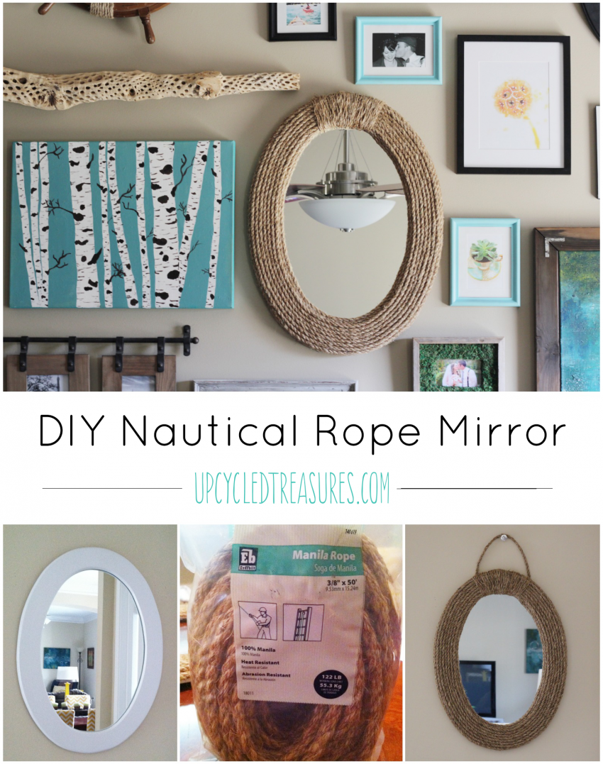 Diy Nautical Rope Mirror Upcycled Treasures