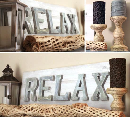 diy beach wood sign diy rope candle holders tutorial mountainmodernlife.com