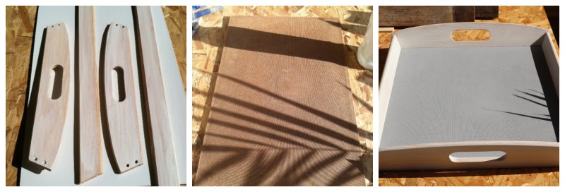 DIY French Cottage Tray - Tutorial on how to turn a plain Ikea tray into a French Cottage style tray using wax paper transfer! UpcycledTreasures.com