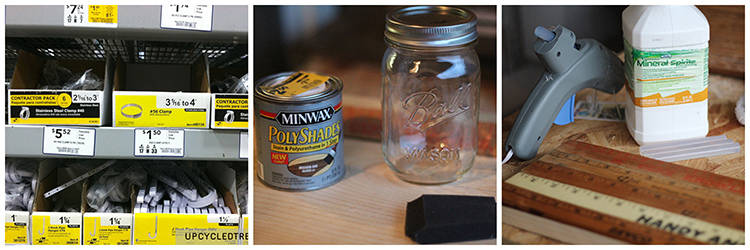 Looking for a creative storage solution? Check out how to create a mason jar wall storage using vintage yardsticks! UpcycledTreasures.com