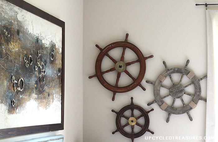 Can't figure out what to do with that old ship helm? Check out How to Upcycle a Ship Helm into a Nautical Wreath! upcycledtreasures.com