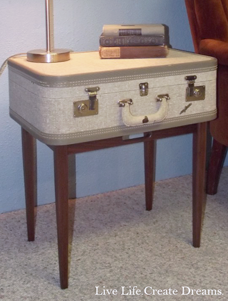 Project Spotlight Vintage Suitcase Table Upcycled Treasures