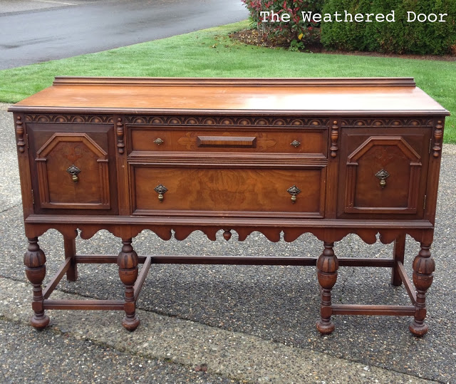 Driftwood Buffet with White Knobs before WD 1
