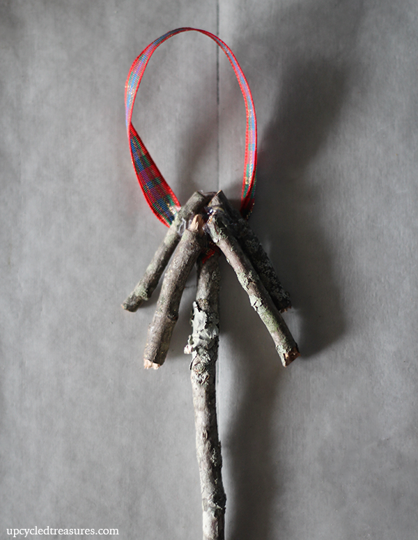 DIY Twig Tree Christmas Ornament - Learn how easy it is to make your own handcrafted Twig Tree Christmas Ornament - Upcycled Treasures