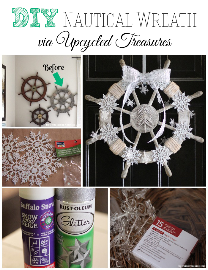 10 DIY Christmas Wreath Ideas - Check out my DIY Nautical Christmas Wreath as well as Christmas Wreath Inspiration from 9 other fantastical bloggers!