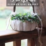 LOVE this idea for a fall wedding! Paint a pumpkin basket white, add twine and ribbon and use it for a flower girl basket. MountainModernLife.com