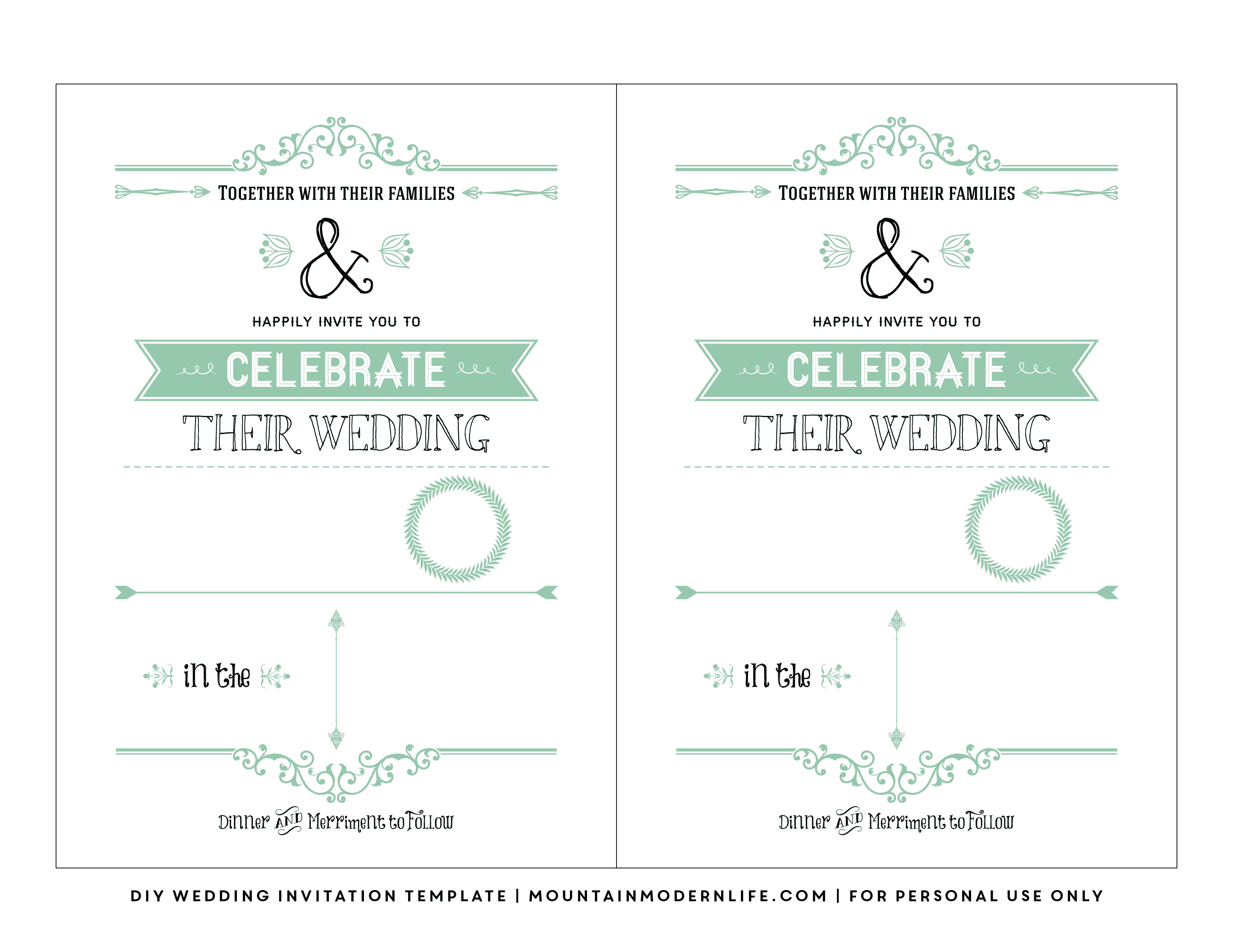 Wedding Invite Free Template from mountainmodernlife.com
