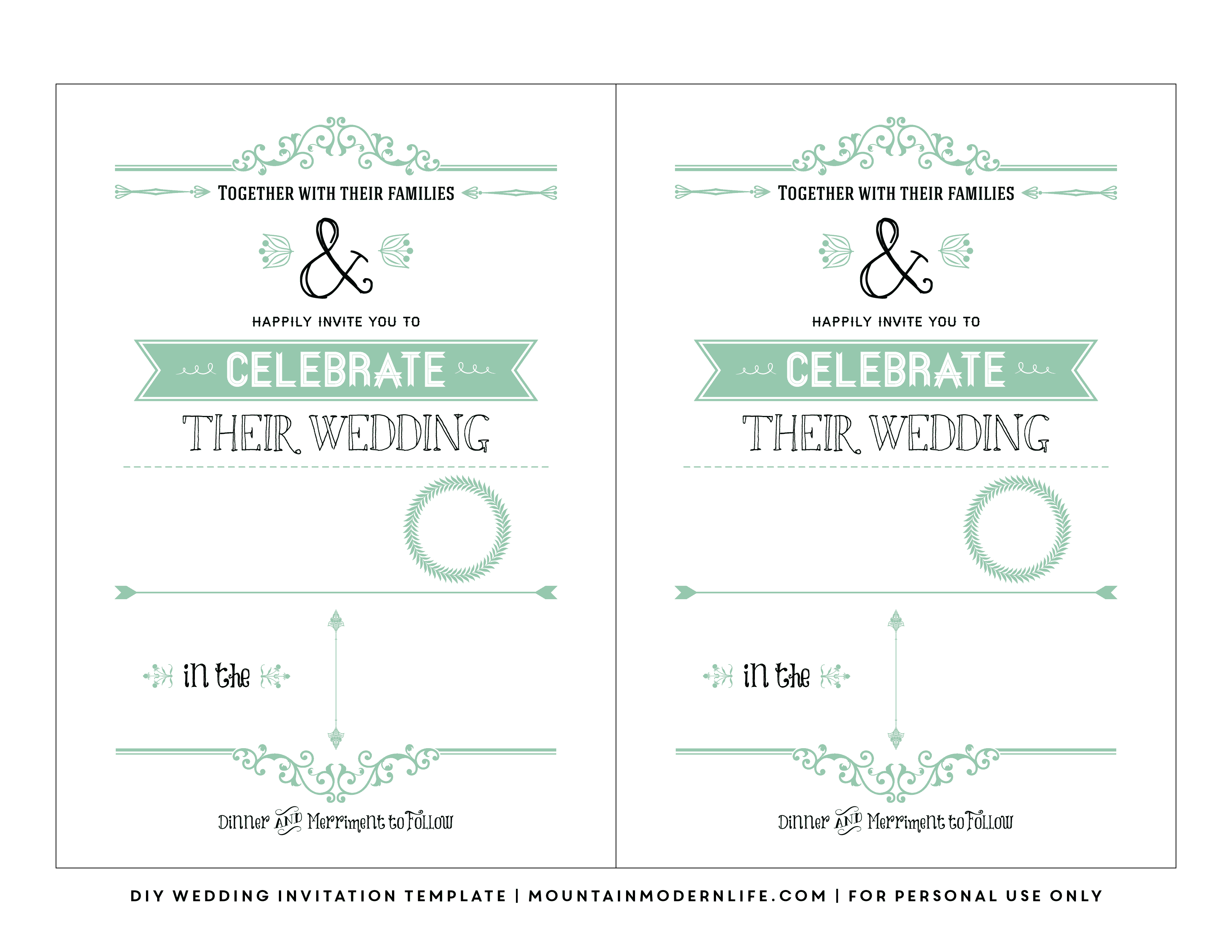 Free Wedding Invitation Template Mountainmodernlife Com