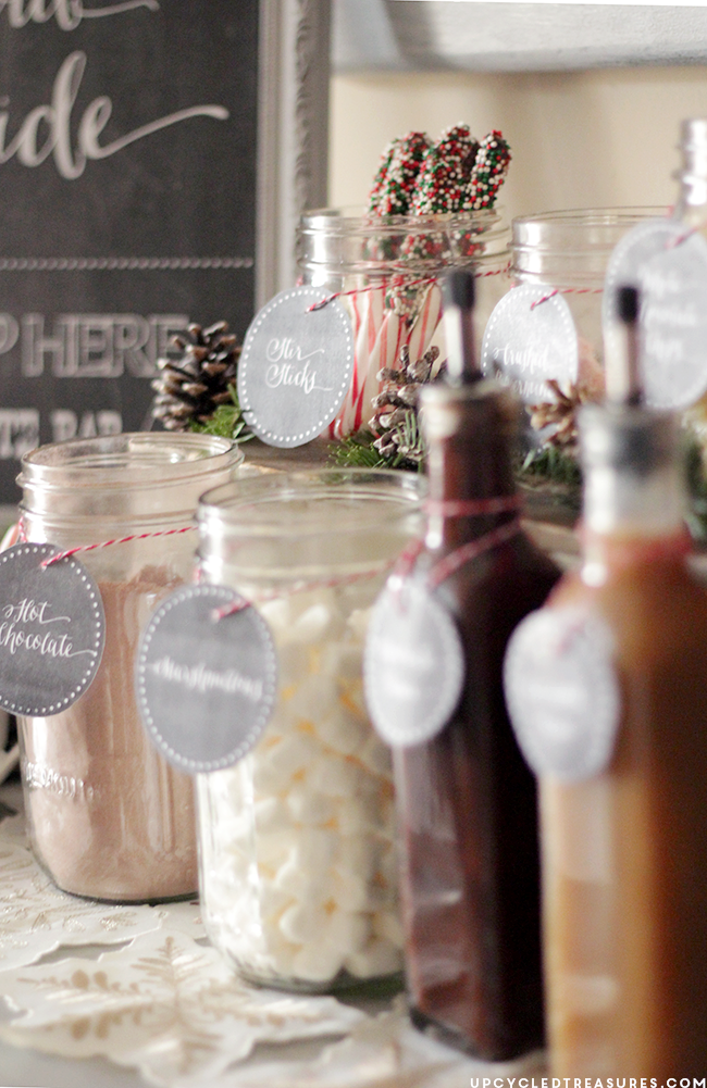 FREE Hot Chocolate Bar Printable that says "Baby It's Cold Outside". Perfect for holiday parties or weddings! MountainModernLife.com