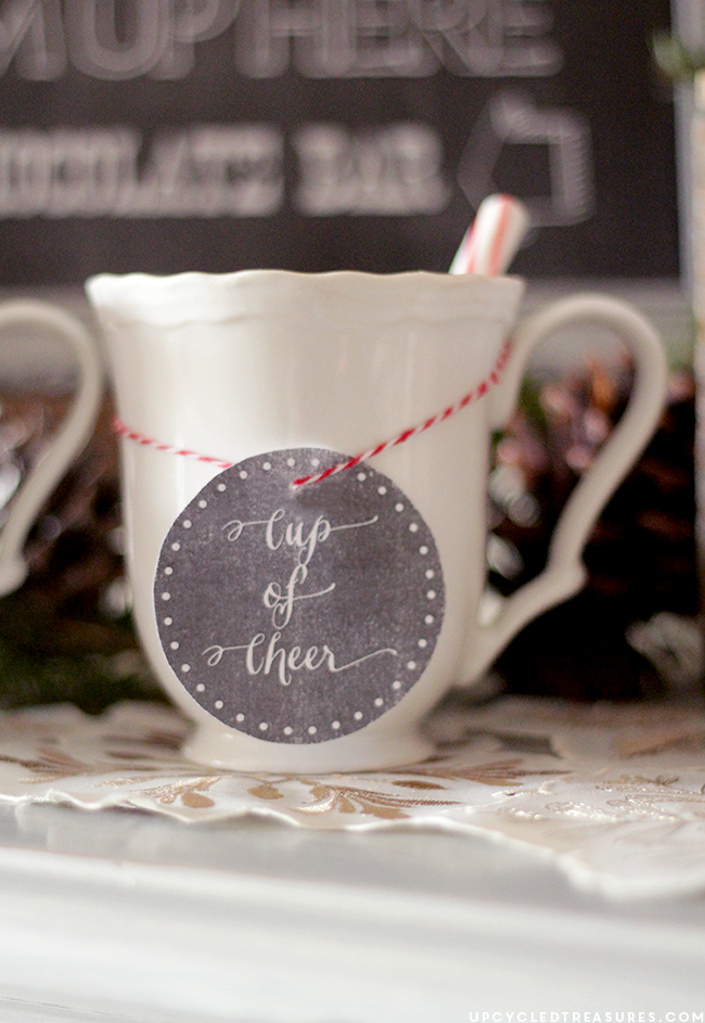 FREE Hot Chocolate Bar Printable that says "Baby It's Cold Outside". Perfect for holiday parties or weddings! MountainModernLife.com