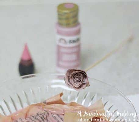 How to make Book Page Flowers for Boutonnieres. Create flowers for using dyed book pages for a vintage inspired wedding. MountainModernLife.com