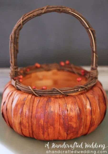 pumpkin flower girl basket
