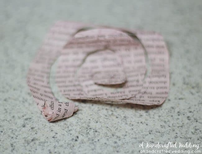 How to make Book Page Flowers for Boutonnieres. Create flowers for using dyed book pages for a vintage inspired wedding. MountainModernLife.com