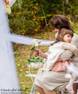 LOVE this idea for a fall wedding! Paint a pumpkin basket white, add twine and ribbon and use it for a flower girl basket. MountainModernLife.com