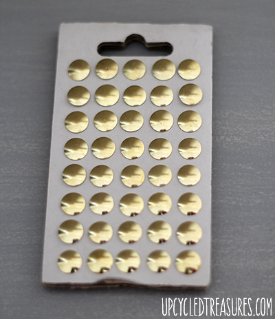 Spruce up {faux} Candles with Thumbtacks! Gussy up those plain white LED candles you have sitting around using brass thumbtacks! UpcycledTreasures.com