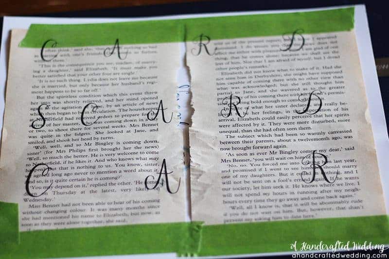 DIY Vintage Inspired Wedding Cards Banner. How to create a book page banner out of paper doilies and book pages. MountainModernLife.com