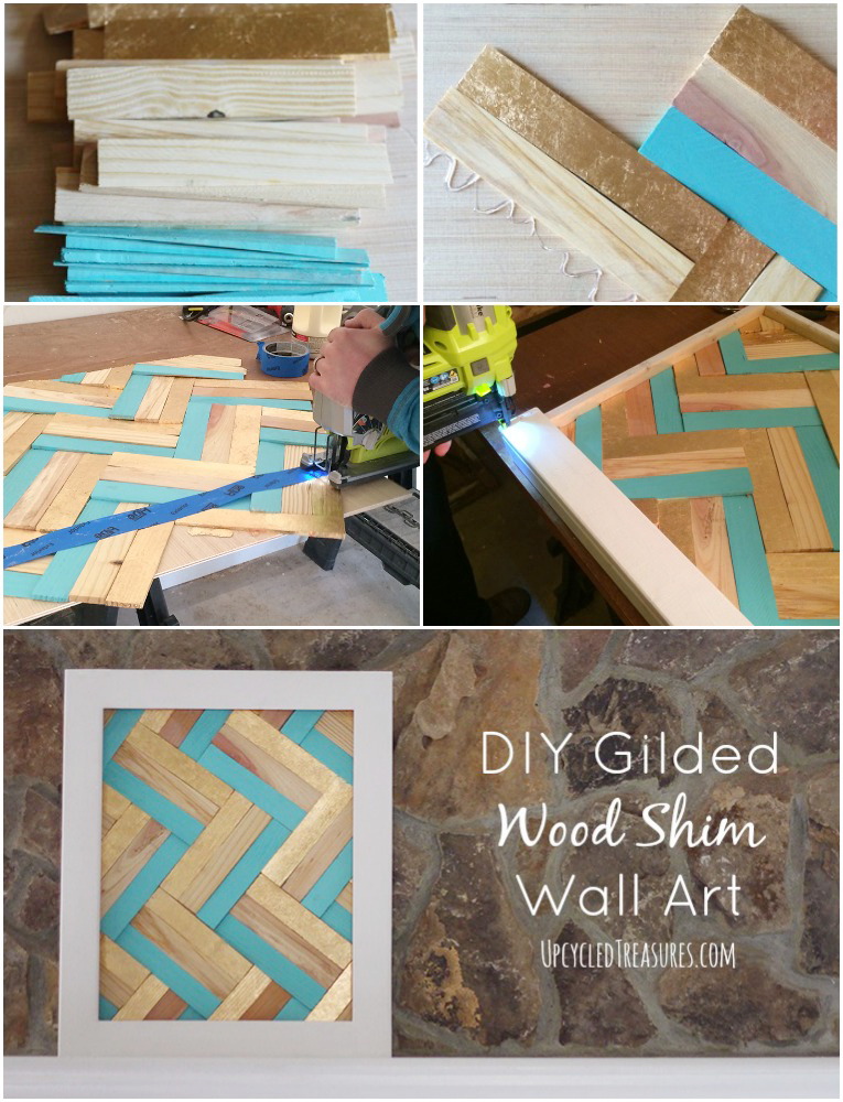 DIY Gilded Wood Shim Wall Art
