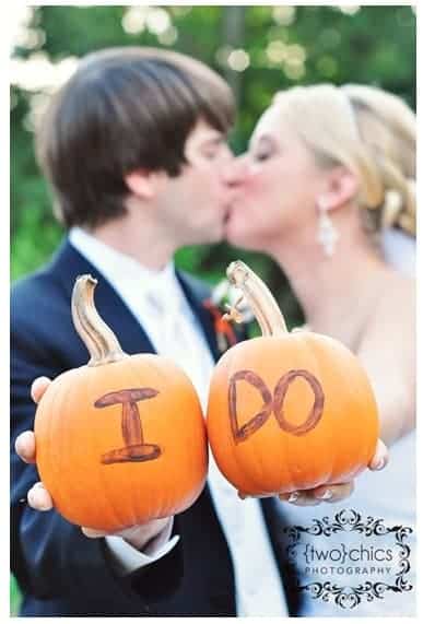 I LOVE the idea of scattering tiny white pumpkins throughout our wedding for a bit of whimsy and romance! Check out these 10 Pumpkin Wedding Decor Ideas.