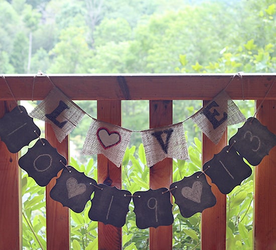 diy chalkboard chipboard journal turned wedding banner mountainmodernlife.com