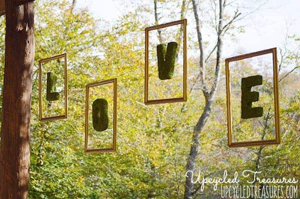 How to Create Floating Moss Letters for your Wedding Reception! Add a whimsical touch to your big day with this DIY wedding project! MountainModernLife.com