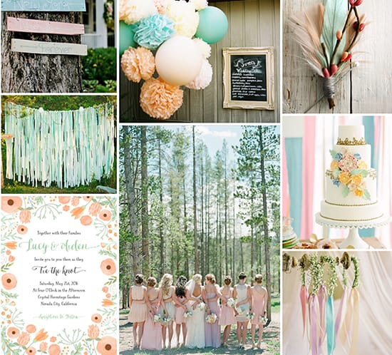 pastel wedding inspiration color board mountainmodernlife.com