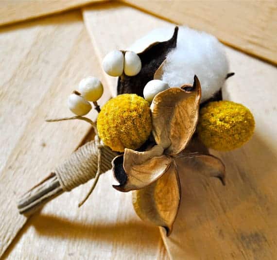 Planning a rustic, vintage, or woodland inspired wedding? Take a look at these 25 Rustic Boutonniere Ideas.