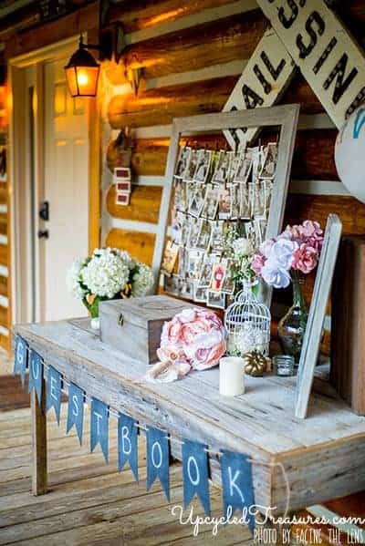 DIY Time Capsule Wedding Guestbook. Have your guests write notes on postcards then place in time capsule to be opened later. MountainModernLife.com