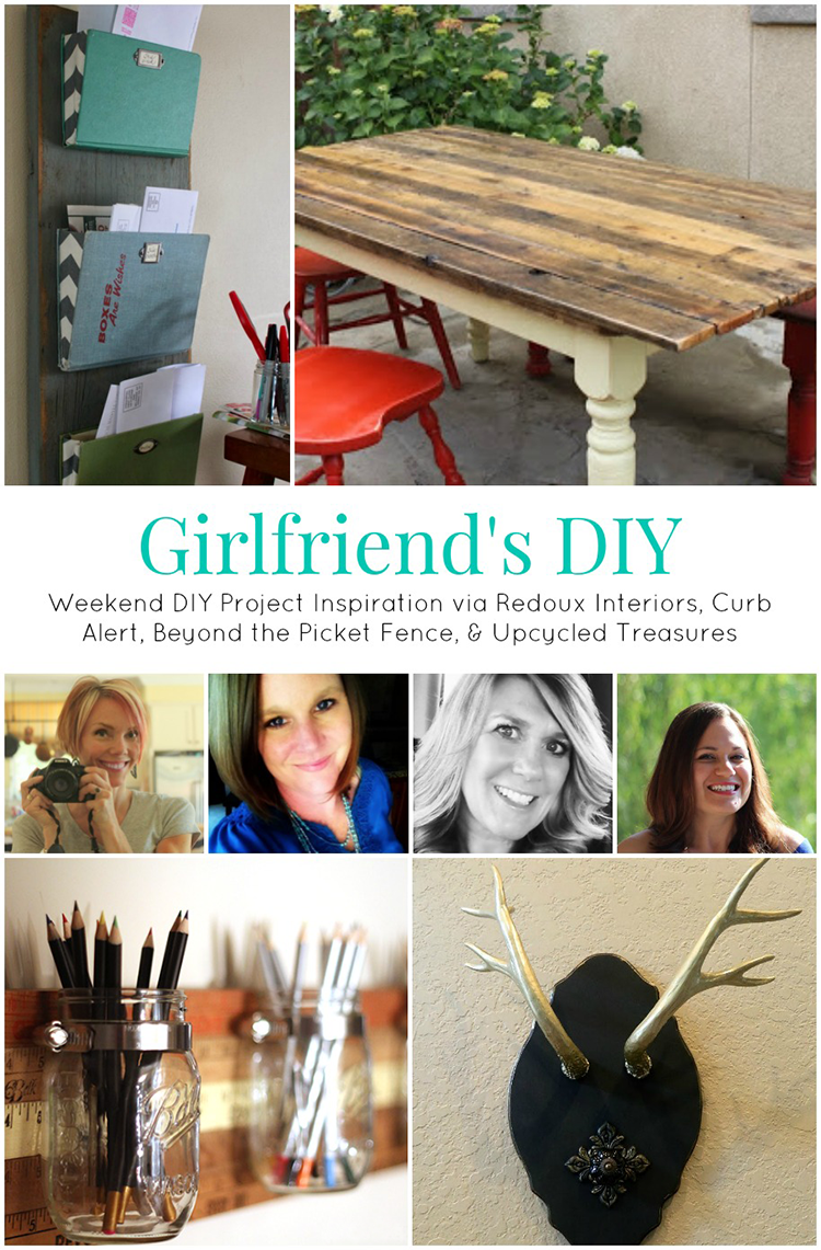 Weekend DIY Inspiration {Girlfriend's DIY} - Be inspired to get your DIY on this weekend with these fun upcycled projects! | MountainModernLife.com