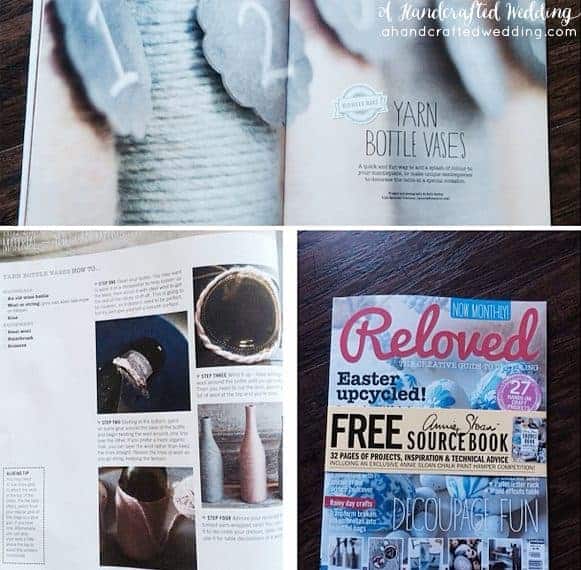 Check out how to upcycle bottles into Yarn Wrapped Bottle Vases or Table Numbers for your Wedding Reception Decor | MountainModernLife.com