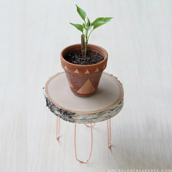 Need a creative stand to hold your plants? Check out how easy it is to create this DIY Rustic Modern Plant Stand with copper legs. Need a creative stand to hold your plants? Check out how easy it is to create this DIY Rustic Modern Plant Stand with copper legs.