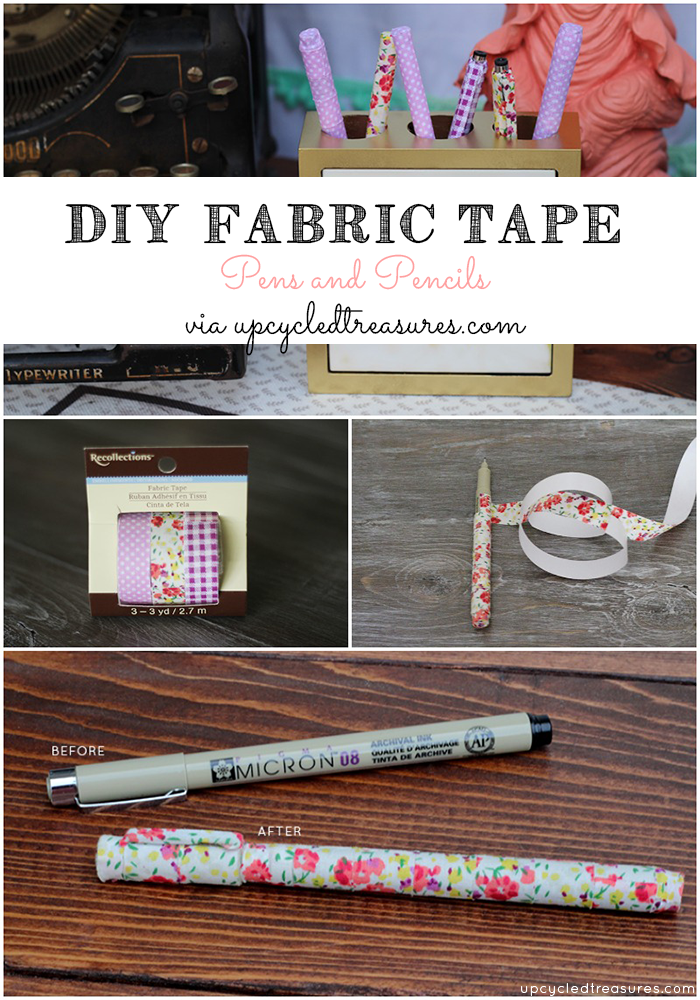 Have old pens and pencils lying around or want to spruce up some new ones? Check out how to create DIY Fabric Tape Pens & Pencils! UpcycledTreasures.com 