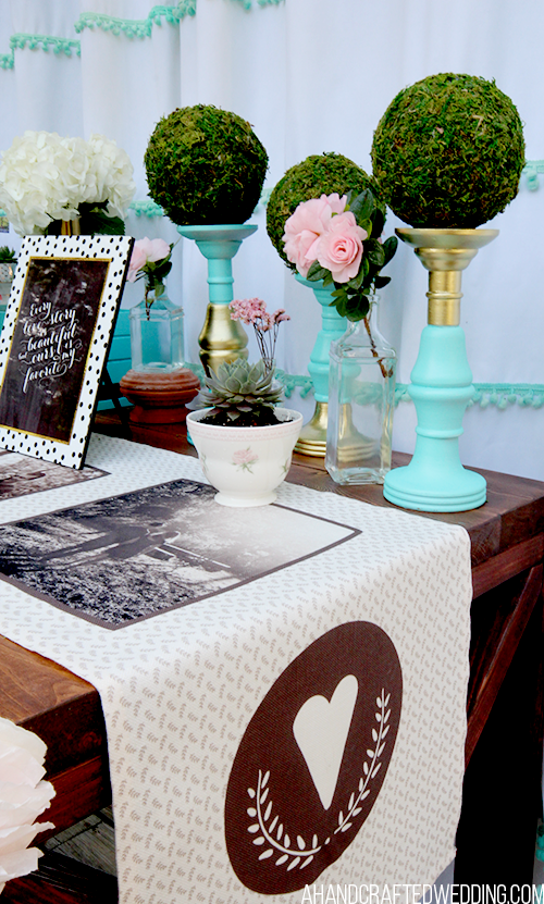 Want to update an old candle holder? See how easy it is to create these Turquoise and Gold Pillar Candle Holders! MountainModernLife.com