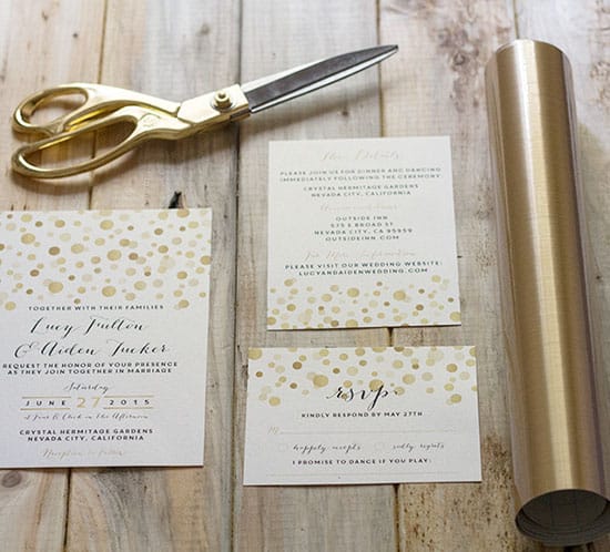 How To Add Gold To Diy Wedding Invitations Mountain Modern Life