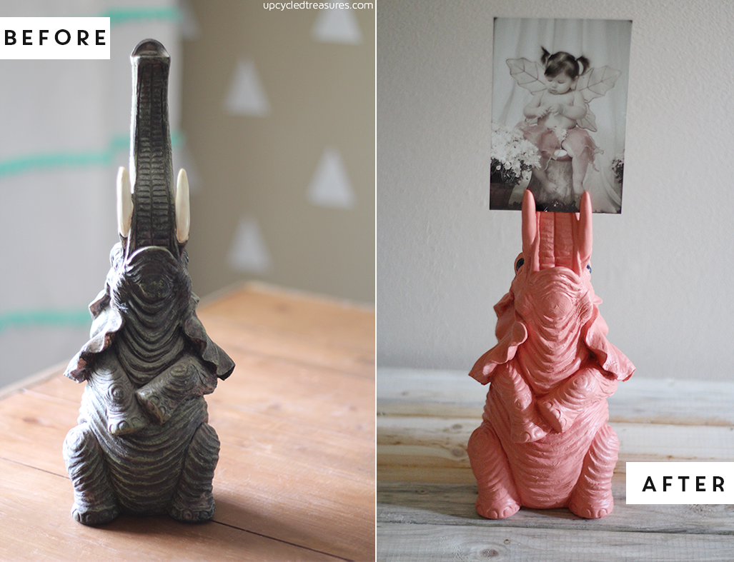 Upcycled Photo Display! See how easy it is to create a whimsical photo display out of upcycled items you already have on hand! MountainModernLife.com