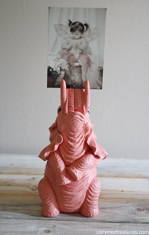 Upcycled Photo Display! See how easy it is to create a whimsical photo display out of upcycled items you already have on hand! MountainModernLife.com