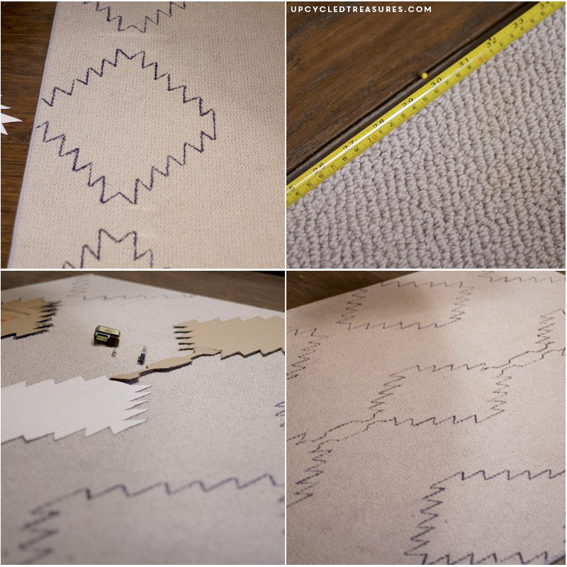 DIY Painted Rug upcycledtreasures.com