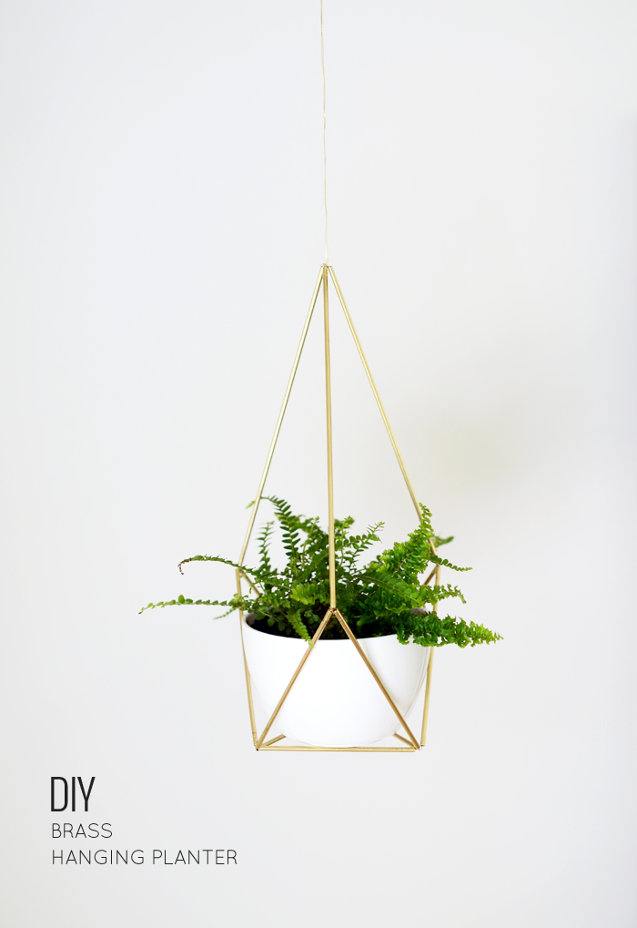 diy brass himmeli hanging planter