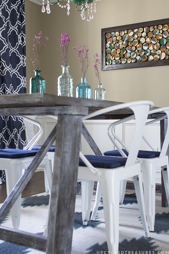 DIY Painted rug in dinning room. MountainModernLife.com