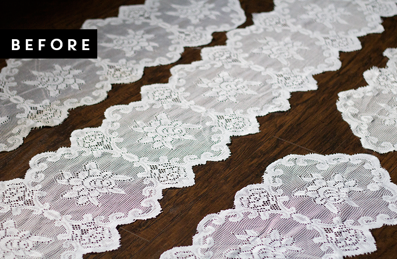 This is such a neat and fun idea! Take a look at how you can easily make lace curtains using upcycled table runners! MontainModernLife.com