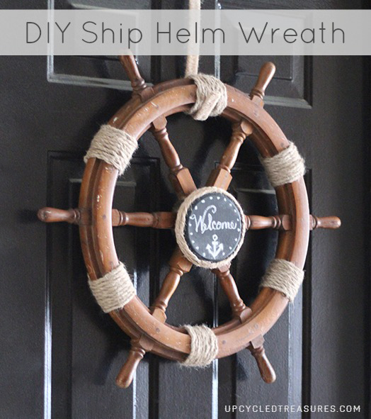 Can't figure out what to do with that old ship helm? Check out How to Upcycle a Ship Helm into a Nautical Wreath! upcycledtreasures.com