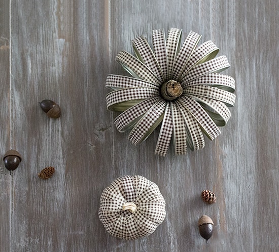 diy rustic plaid pumpkins with fabric tape mountainmodernlife.com